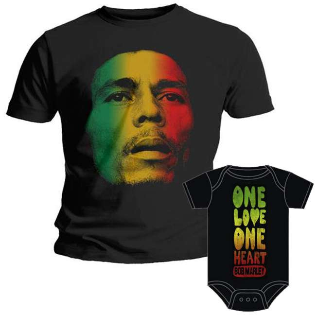 tar passionate Vacation Duo Rockset Bob Marley Father's T-shirt & Bob Marley Onesie Baby